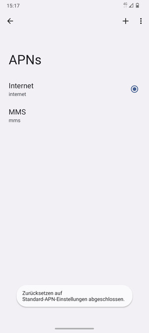 Wählen Sie Neuer APN