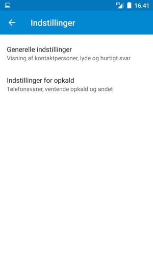Vælg Indstillinger for opkald