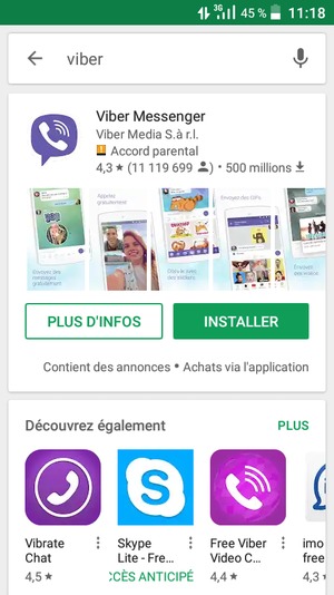 Sélectionnez l'appli