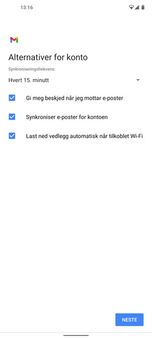 Velg NESTE