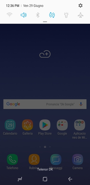 Scorri nuovamente verso il basso il menu in alto