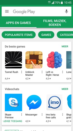 Selecteer de zoekbalk