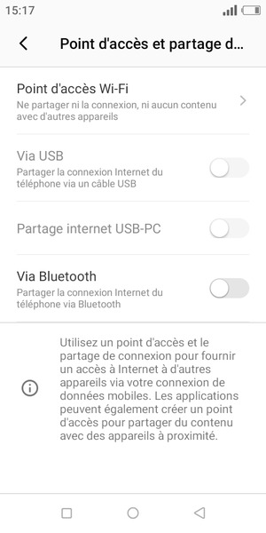 Sélectionnez Point d'accès Wi-Fi