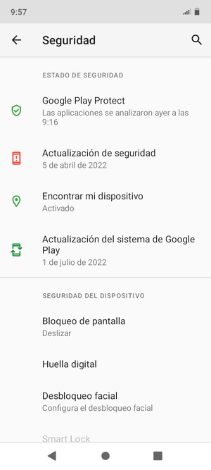 Desplácese y seleccione Bloqueo de pantalla