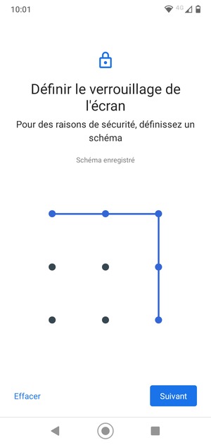 Dessinez un motif de déverrouillage et sélectionnez Suivant