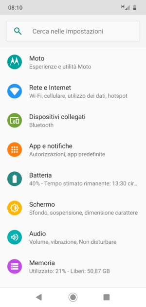 Seleziona Rete e Internet