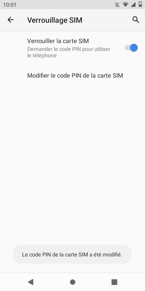Votre code PIN de la carte SIM a été modifié