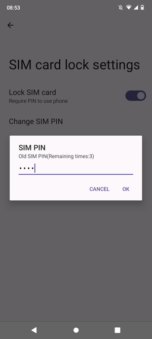 Enter your Old SIM PIN and select OK