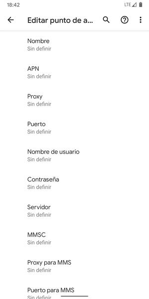 Introduzca la información de Internet