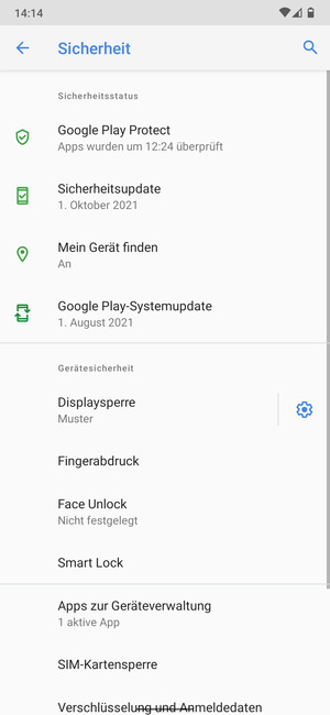 Wählen Sie SIM-Kartensperre