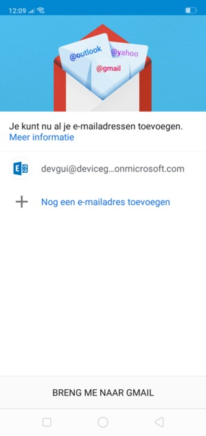 Selecteer BRENG ME NAAR GMAIL