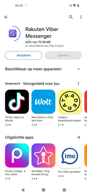 Wacht tot het installatieproces beëindigd is