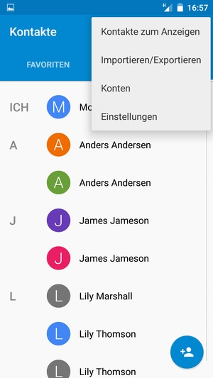 Wählen Sie Importieren/Exportieren