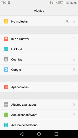 Desplácese y seleccione Ajustes avanzados