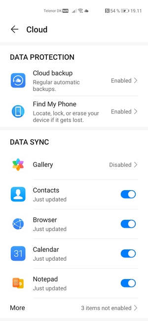 Select Cloud backup