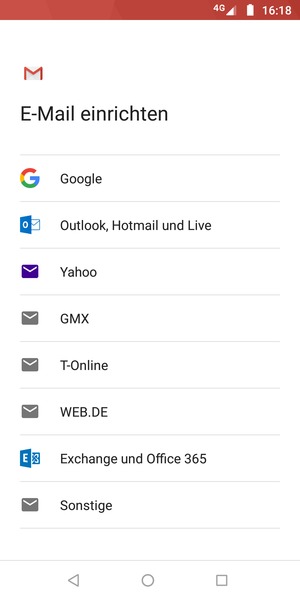 Wählen Sie Exchange und Office 365