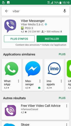 Sélectionnez l'appli