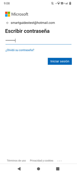 Introduzca su contraseña y seleccione Iniciar sesión