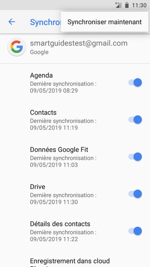 Sélectionnez Synchroniser maintenant