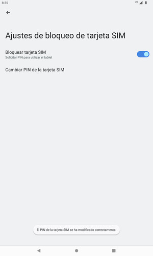Su PIN de la tarjeta SIM ha sido cambiado