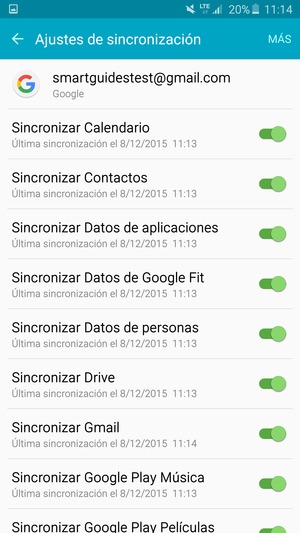 Asegúrese de haber seleccionado Sincronizar Contactos