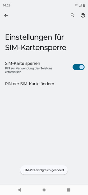 Ihre SIM-PIN wurde geändert