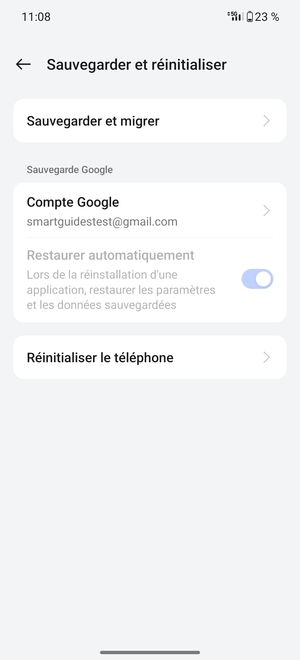 Sélectionnez Compte Google