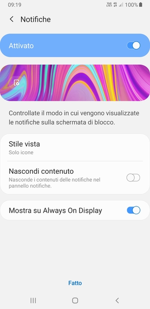 Seleziona le opzioni preferita e poi Fatto