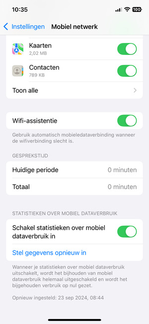 Scroll naar beneden en zet Wi-Fi-assistentie op Uit