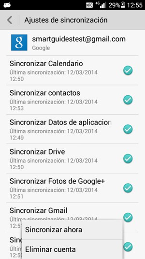 Seleccione Sincronizar ahora