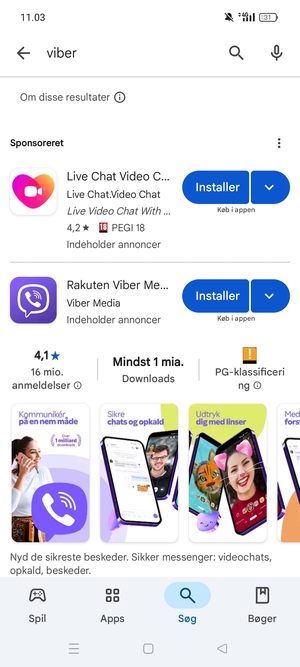 Vælg appen