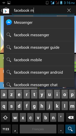 Saisissez le nom de l'appli et sélectionnez Rechercher