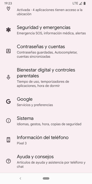 Desplácese y seleccione Sistema