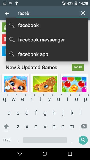 Enter the app name and select Search