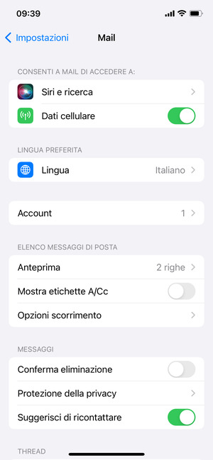 Il tuo account è pronto per l'uso