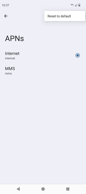 Select Reset to default