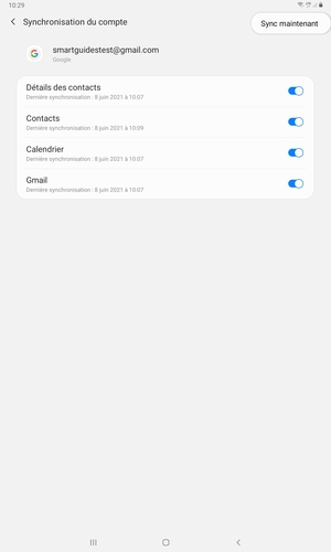 Sélectionnez Sync maintenant