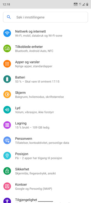 Velg Nettverk og internett