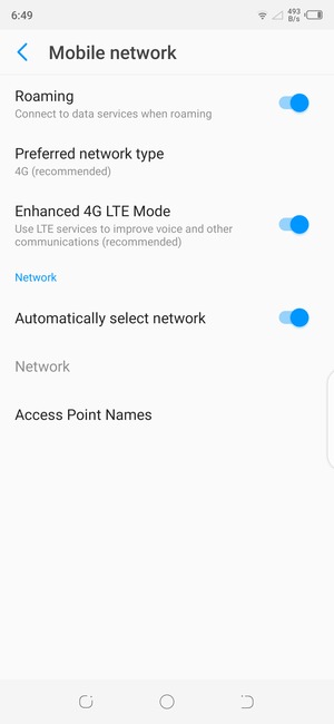 Turn Roaming on or off
