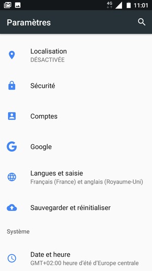 Faites défiler et sélectionnez Sécurité