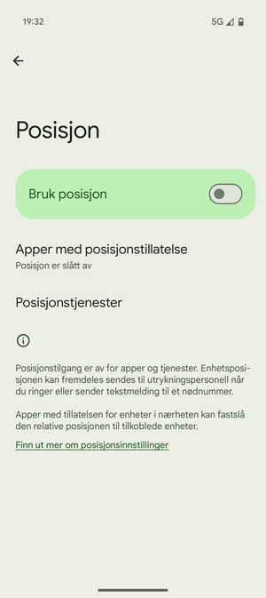 Slå av Bruk posisjon