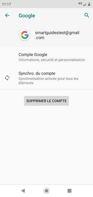 Sélectionnez Synchro. du compte