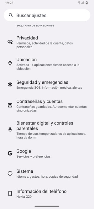 Desplácese y seleccione Sistema