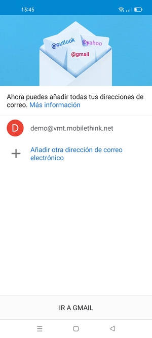 Seleccione IR A GMAIL