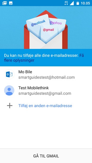 Vælg GÅ TIL GMAIL