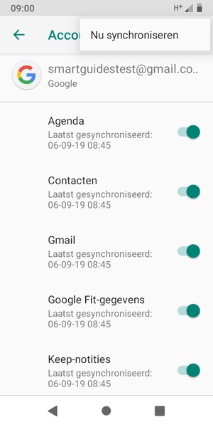 Selecteer Nu synchroniseren