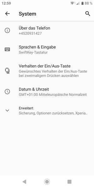 Wählen Sie Erweitert