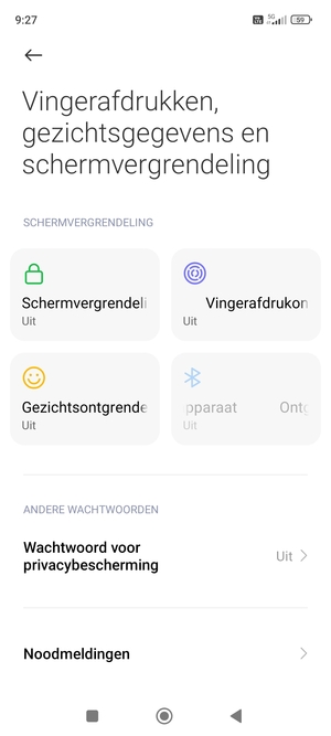 Om uw schermvergrendeling te activeren, keer terug naar het Vingerafdrukken, gezichtsgegevens en schermvergrendeling-menu en selecteer Schermvergrendeling