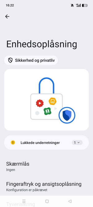 Vælg Skærmlås