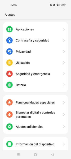 Desplácese y seleccione Contraseña y seguridad